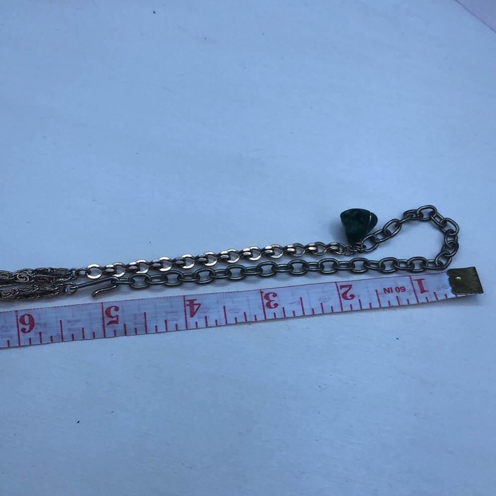 Vintage statement style milti chain draped necklace with pearls and stones. - Picture 6 of 8